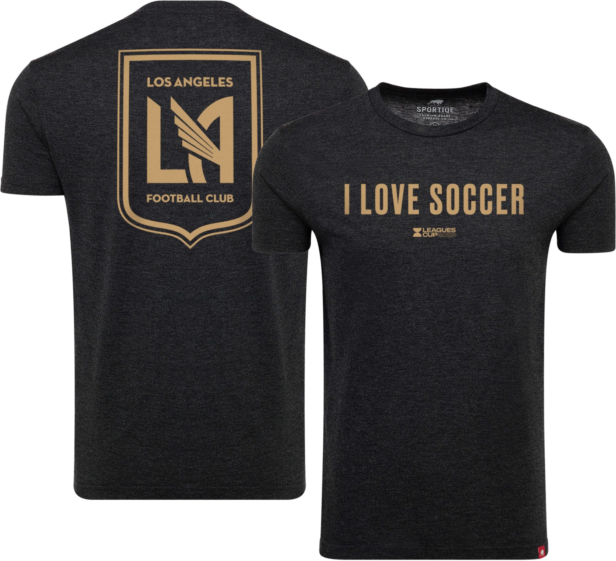 Sportiqe Los Angeles FC Leagues Cup I Love Soccer Black T-Shirt product image