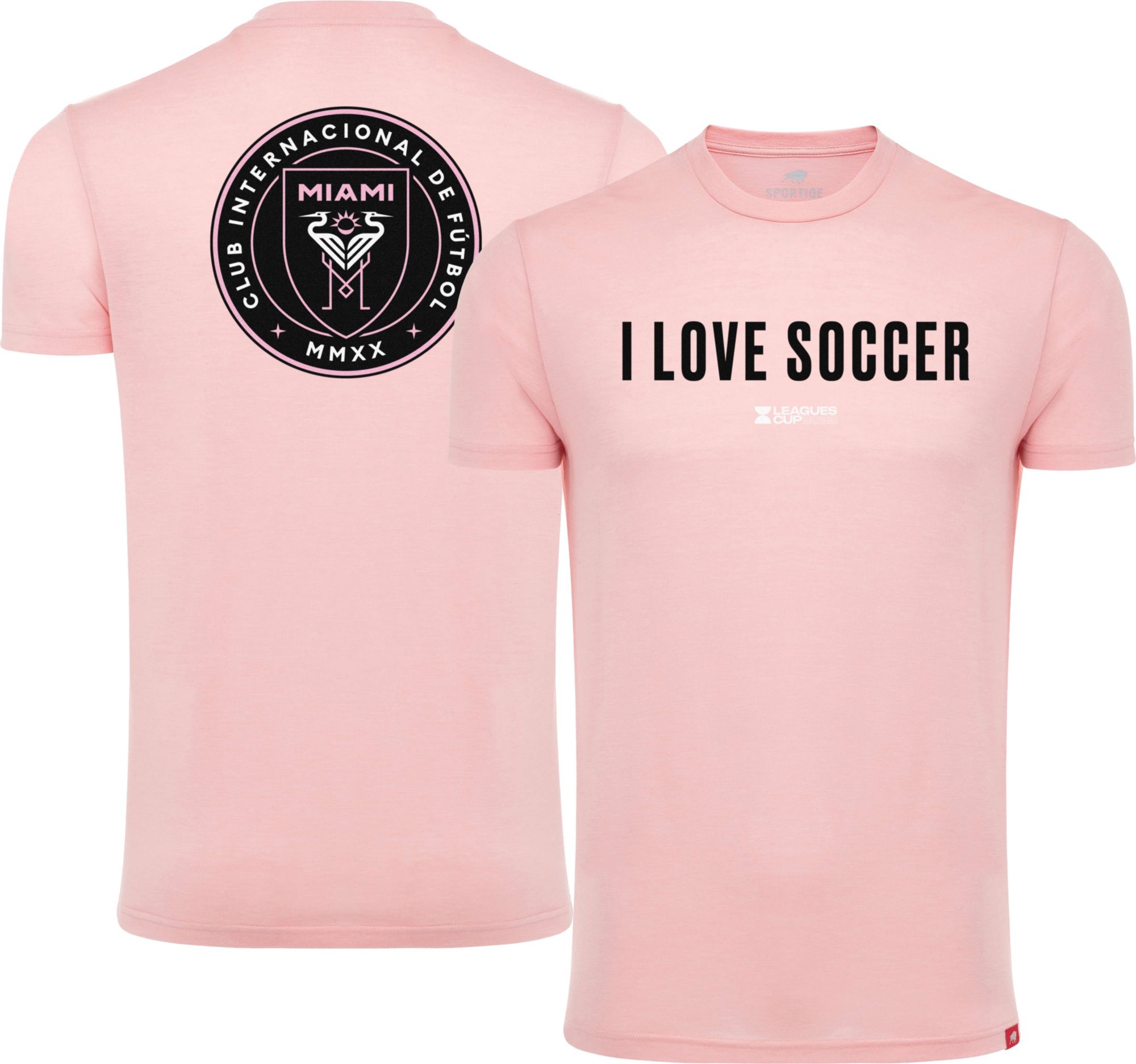 Sportiqe Inter Miami CF Leagues Cup I Love Soccer Pink T-Shirt product image