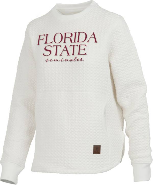 Women's Pressbox White Florida State Seminoles The Big Shirt Oversized Long  Sleeve T-Shirt