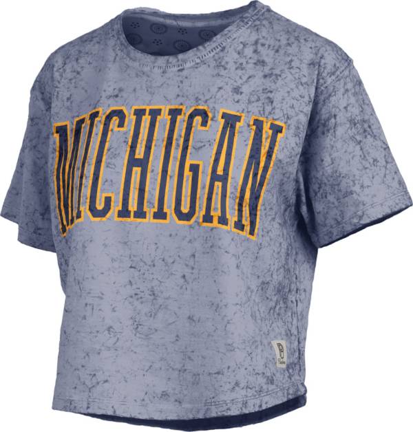Pressbox Women's Michigan Wolverines Blue Sun Wash T-Shirt product image