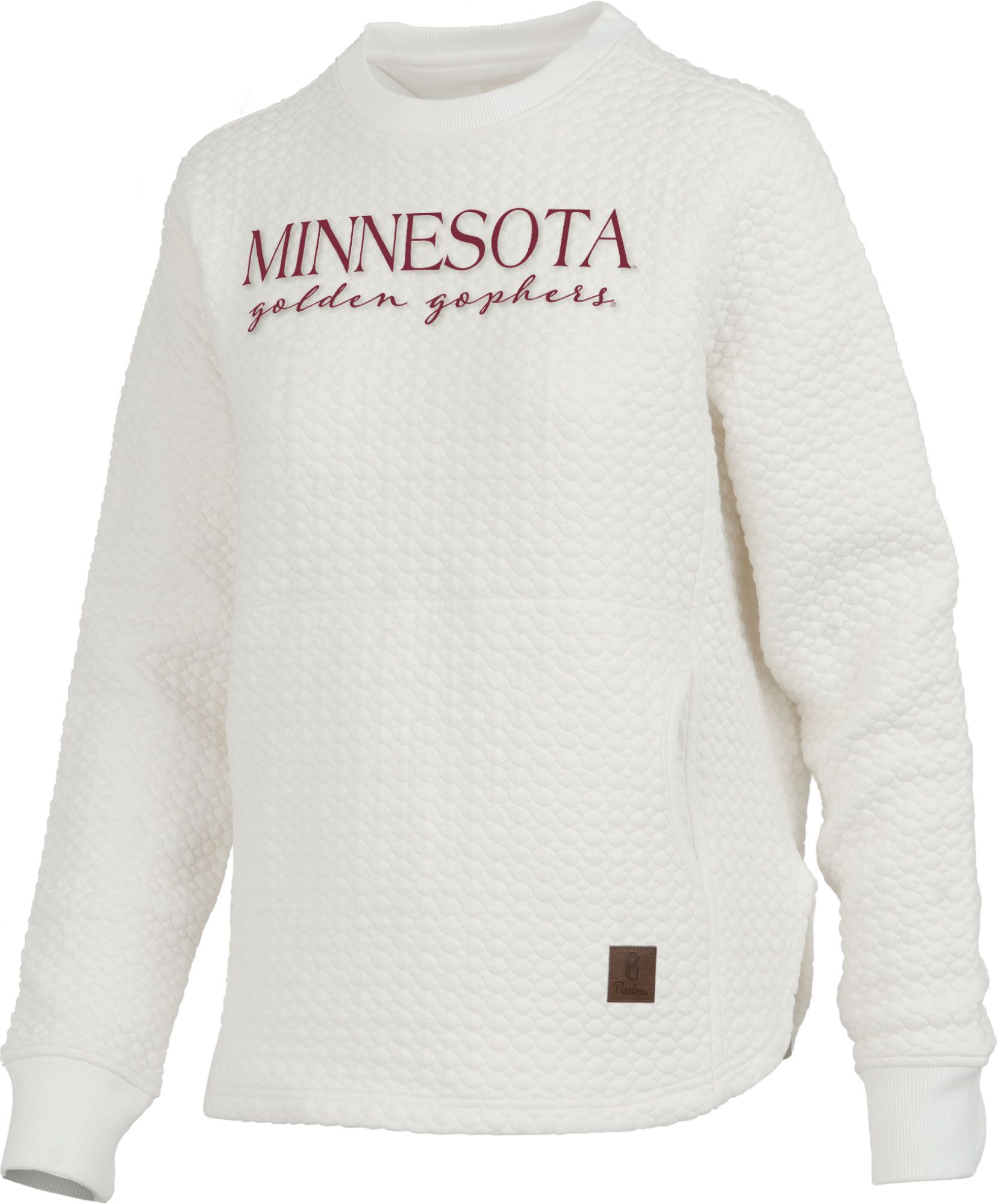 Pressbox Women's Minnesota Golden Gophers Ivory Bubble Knit Crew Pullover Sweatshirt