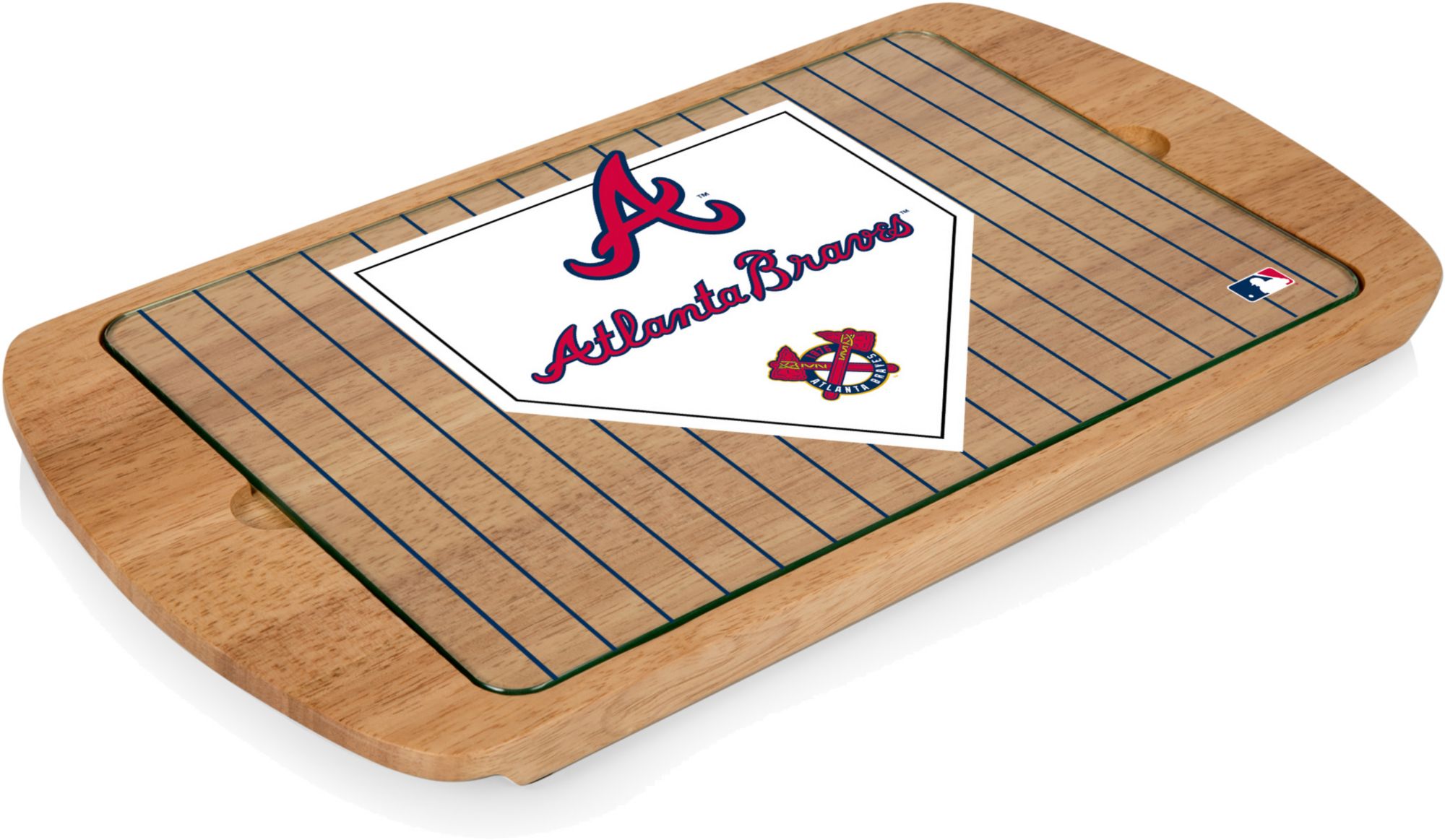 Picnic Time Atlanta Braves Glass Top Serving Tray product image