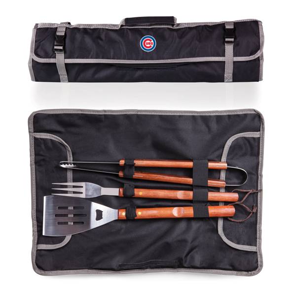 Picnic Time Chicago Cubs 3-Piece BBQ Grill Set and Tote product image