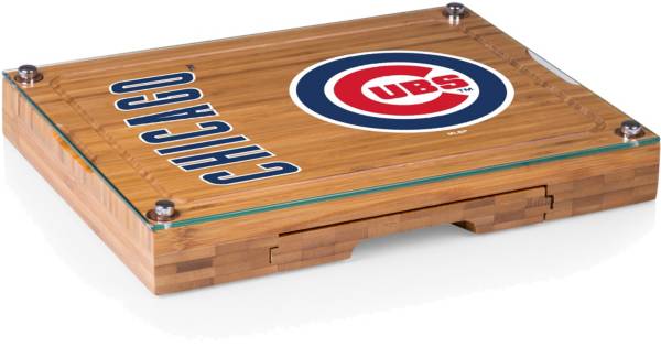 Picnic Time Chicago Cubs Concerto Glass Top Cheese Board and Knife Set product image