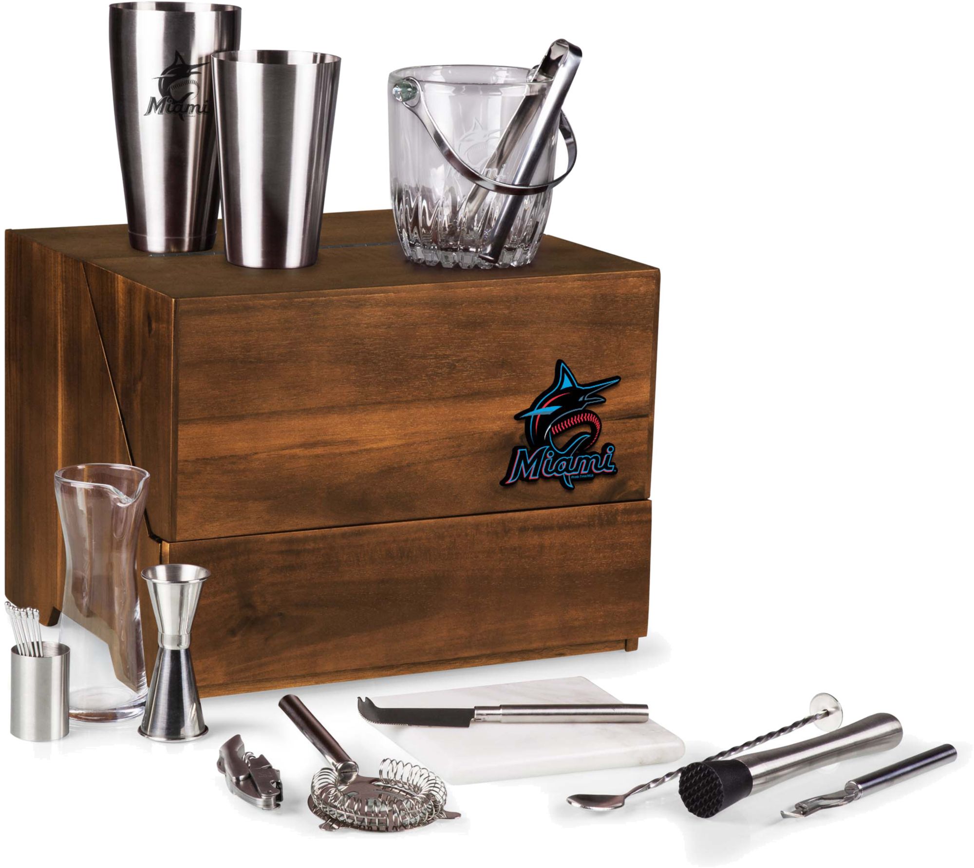 Picnic Time Miami Marlins Madison Tabletop Bar Tool Set product image