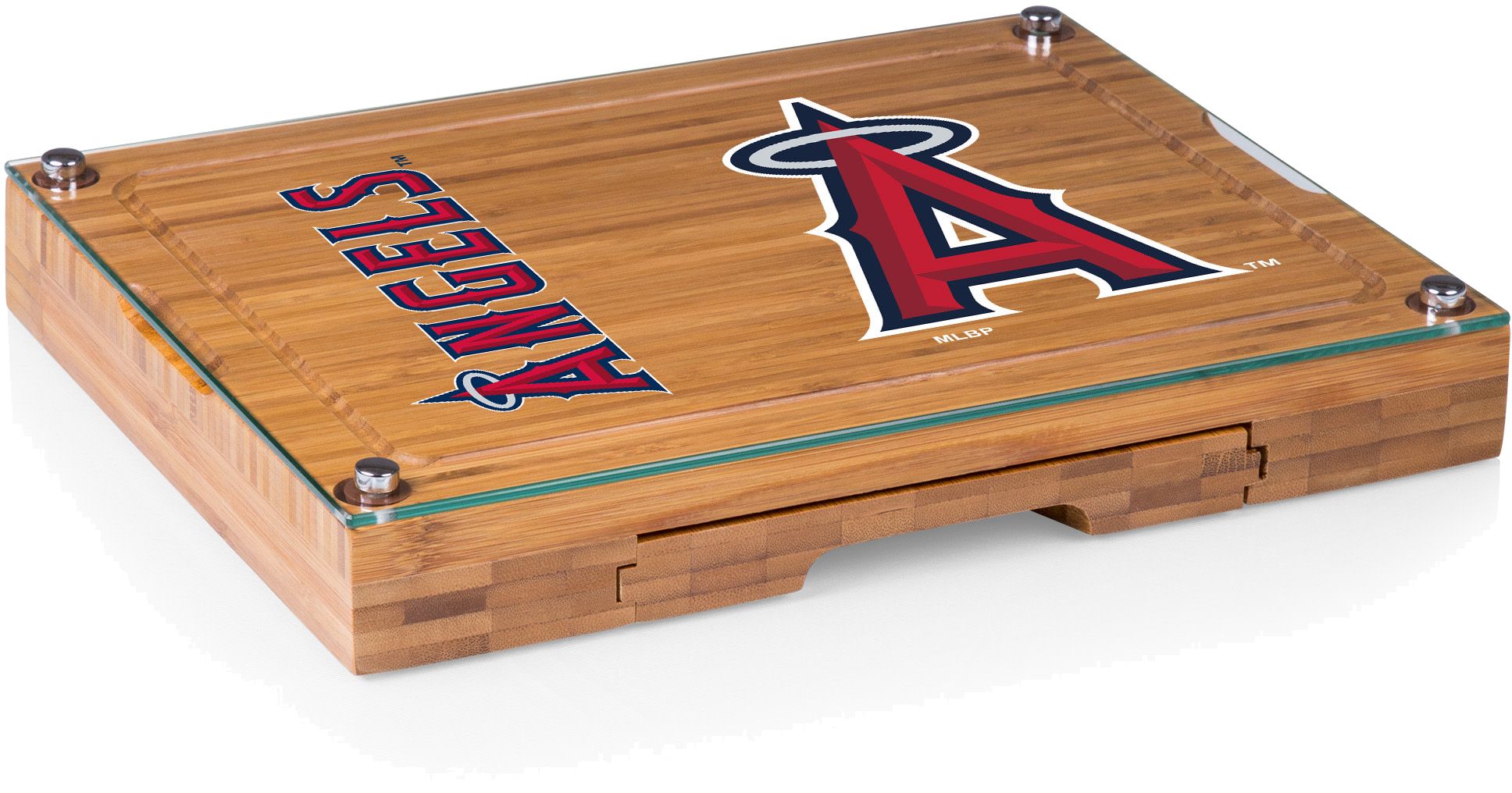 Picnic Time Los Angeles Angels Concerto Glass Top Cheese Board and Knife Set product image
