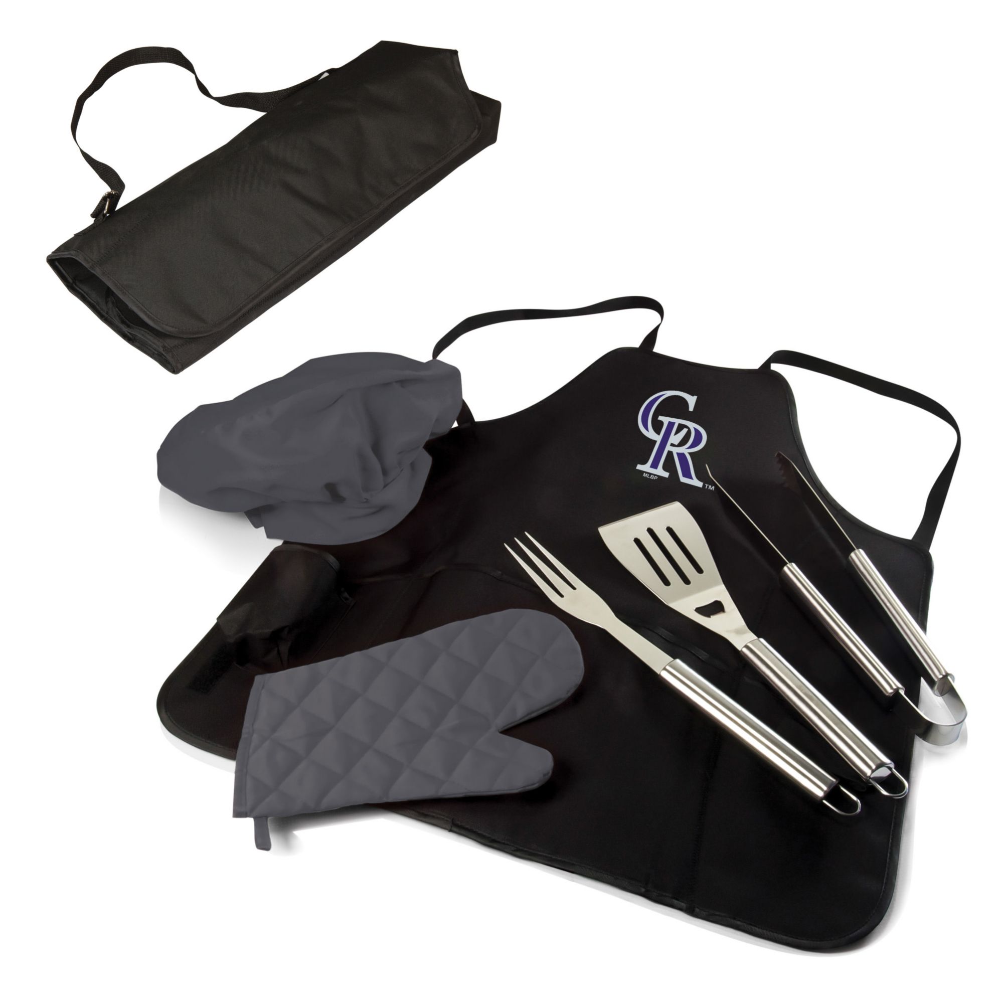 Picnic Time Colorado Rockies Apron Tote Pro Grill Set product image