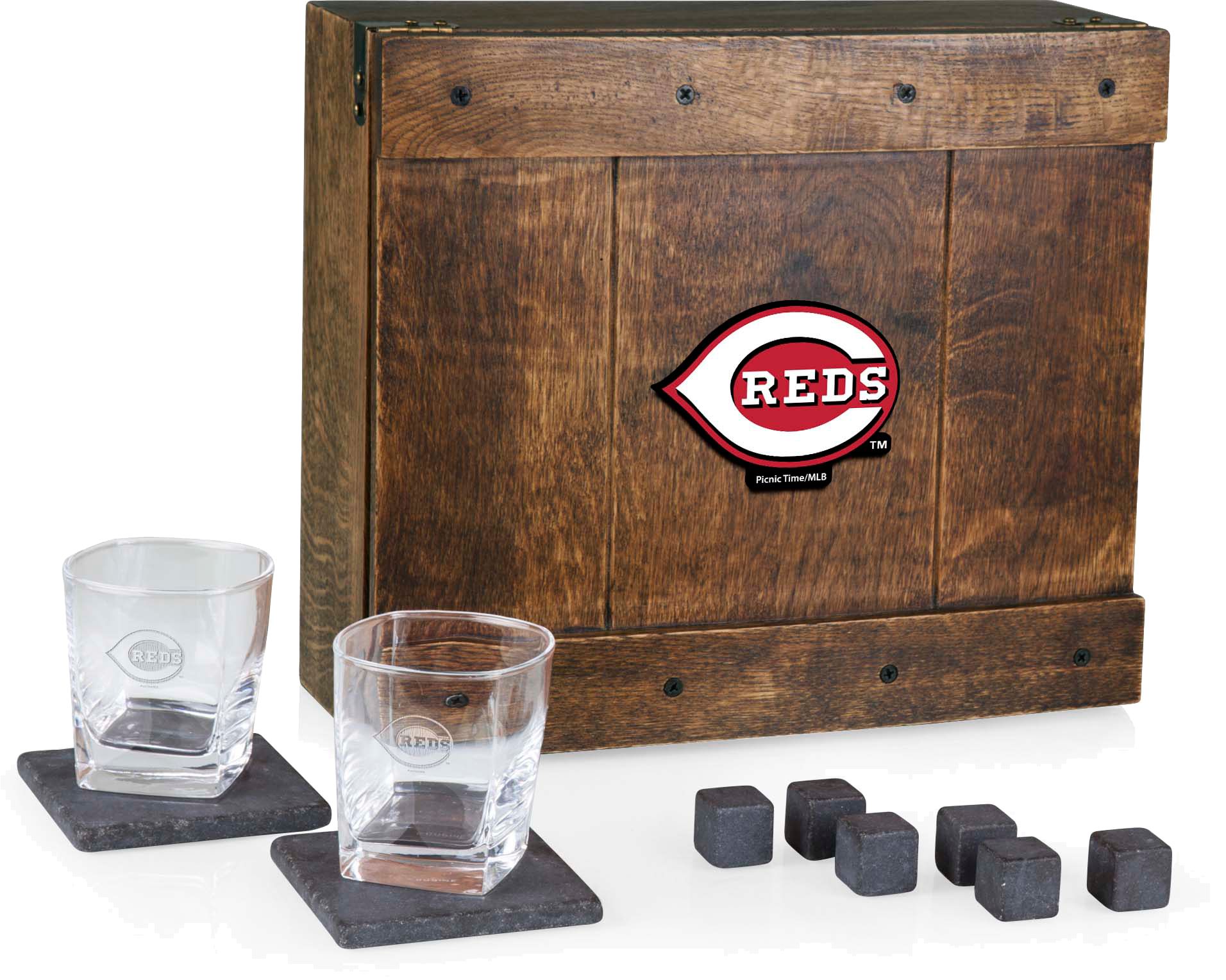 Picnic Time Cincinnati Reds Whiskey Box Gift Set product image