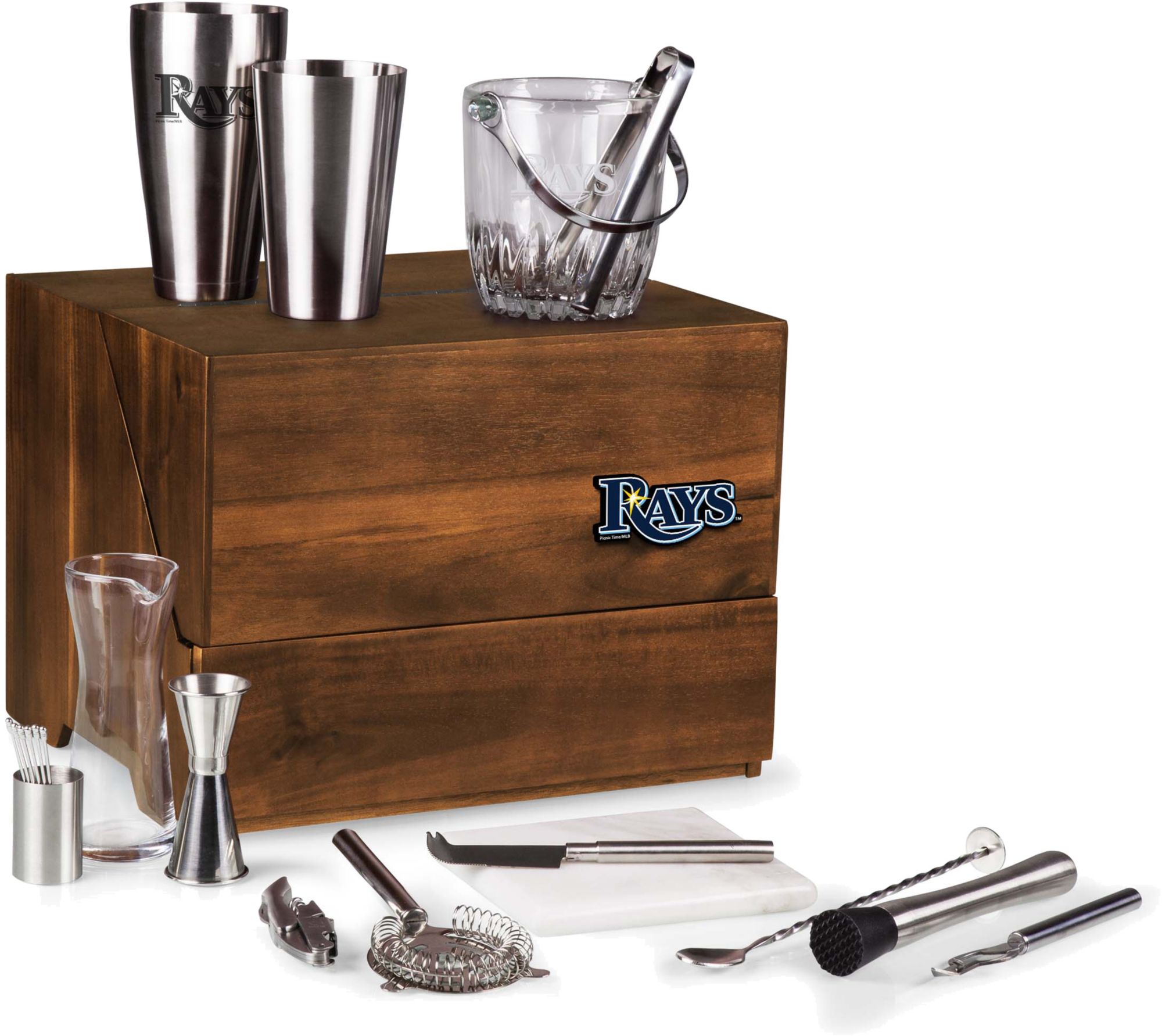 Picnic Time Tampa Bay Rays Madison Tabletop Bar Tool Set