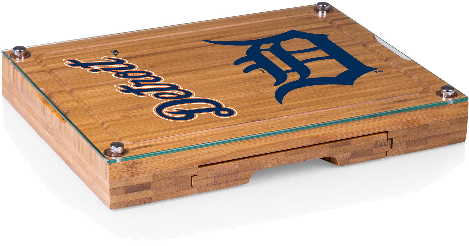Picnic Time Detroit Tigers Concerto Glass Top Cheese Board and Knife Set product image