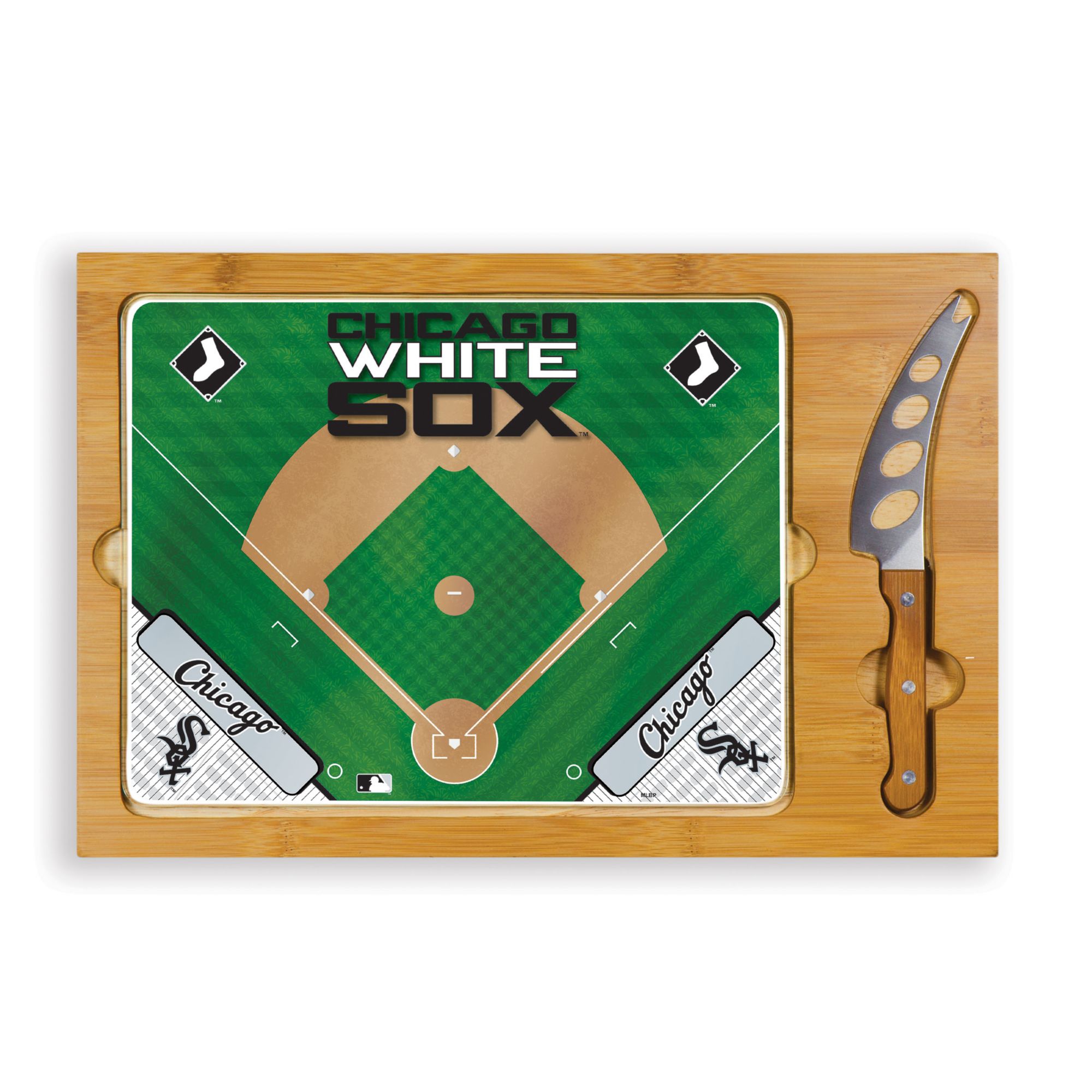 Picnic Time Chicago White Sox Glass Top Serving Board Set product image