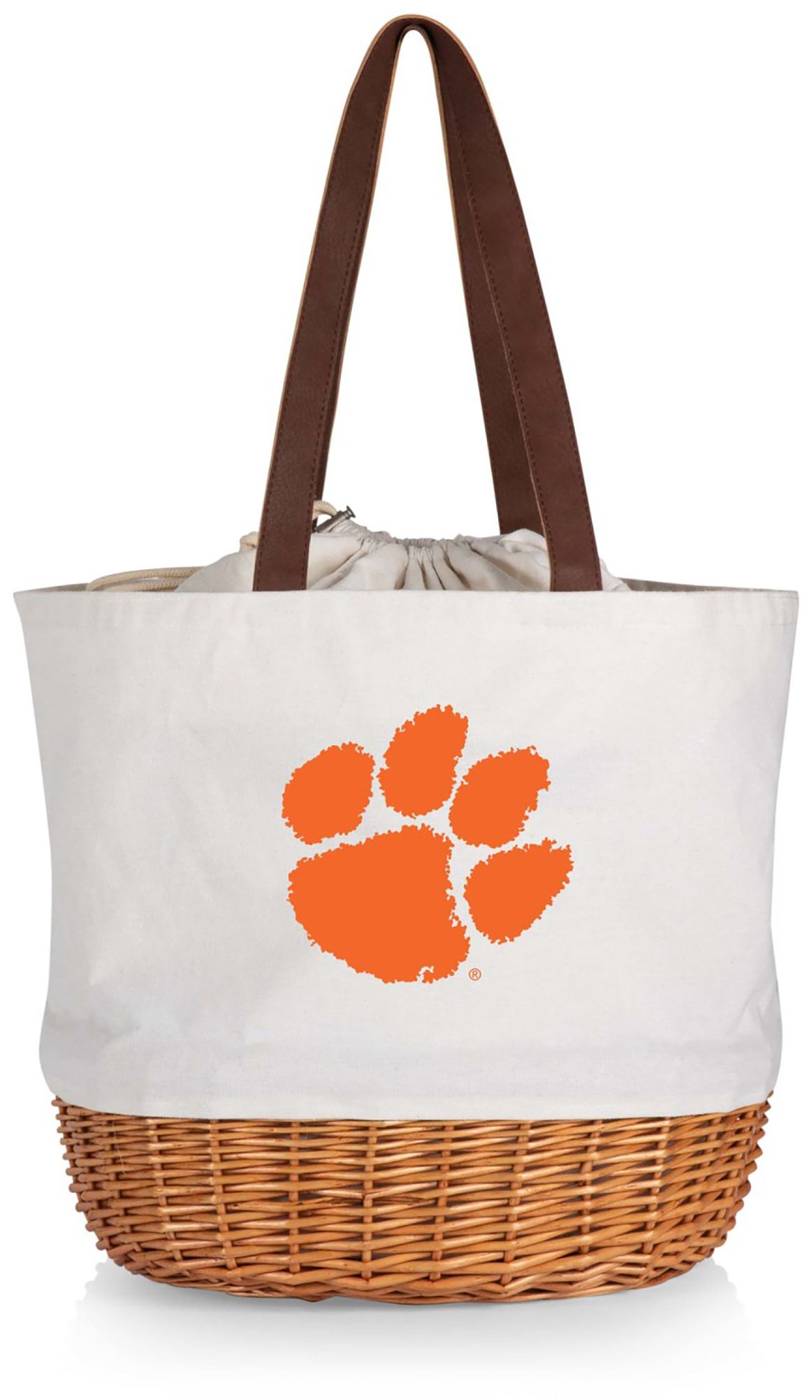 Picnic Time Clemson Tigers Canvas and Willow Basket Bag product image