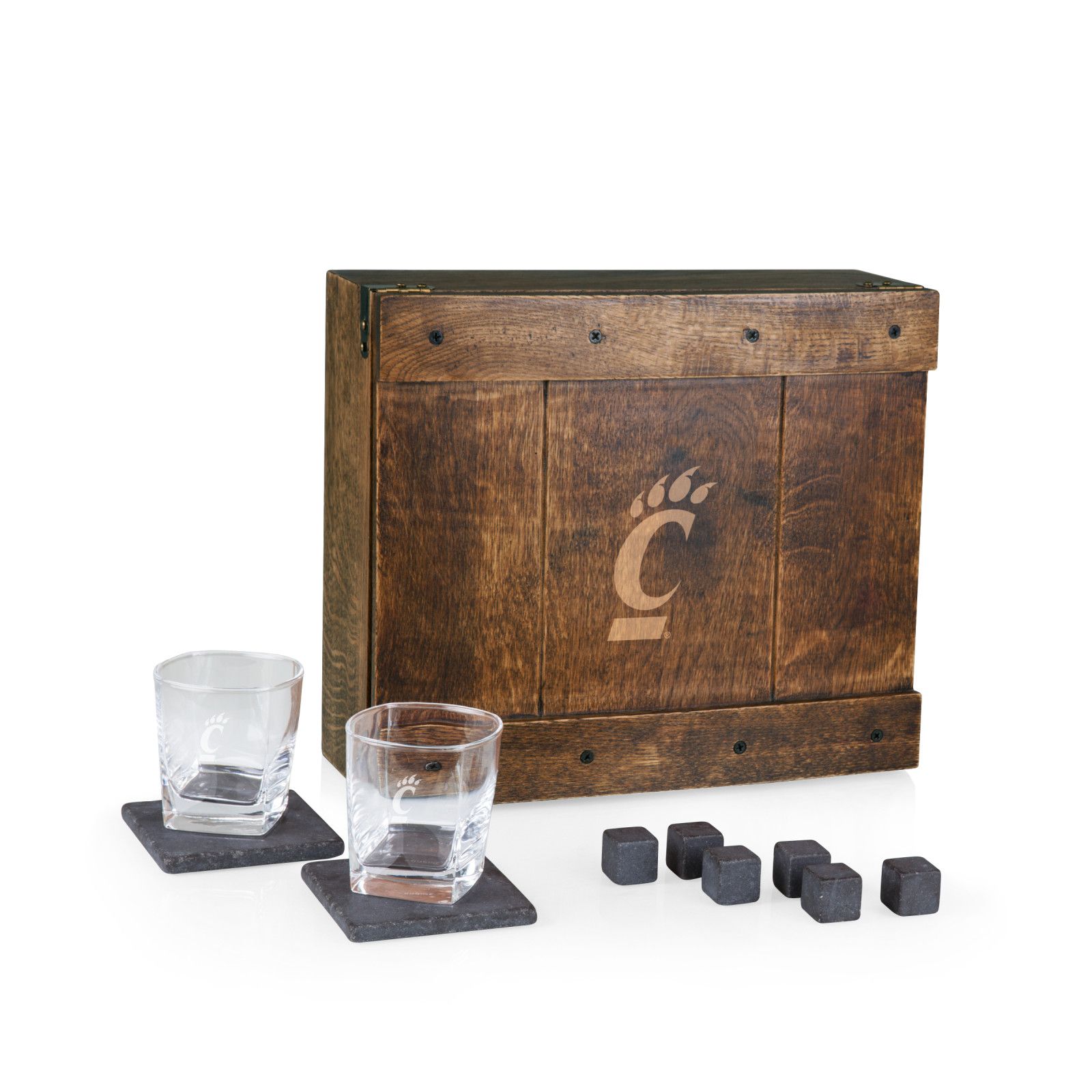 Picnic Time Cincinnati Bearcats Whiskey Box Drink Set