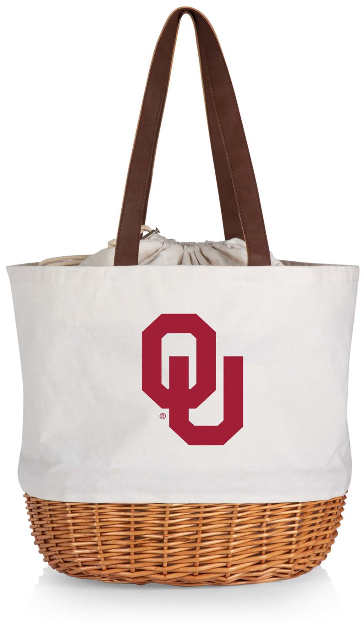 Picnic Time Oklahoma Sooners Canvas and Willow Basket Bag product image