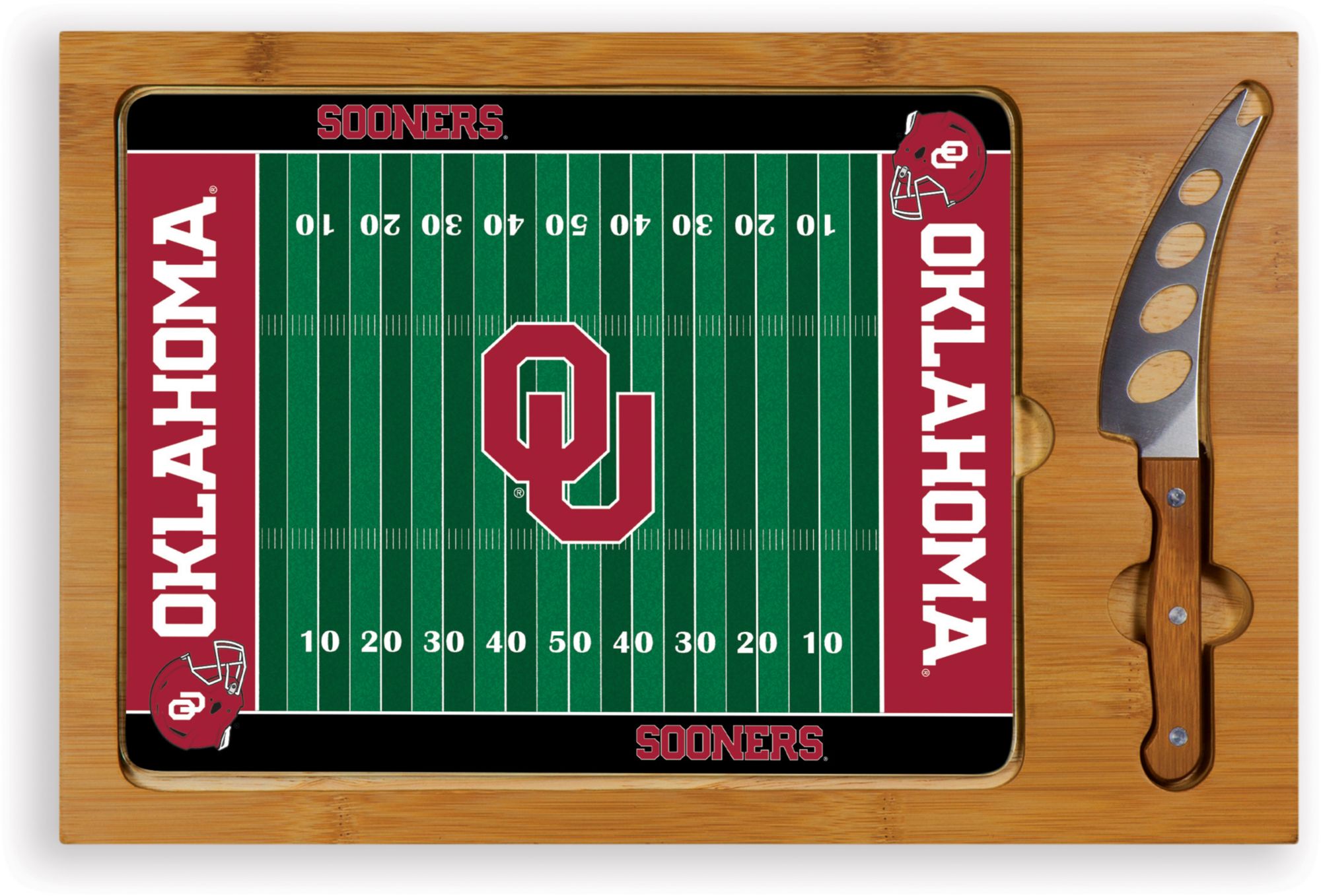Picnic Time Oklahoma Sooners Glass Top Cutting Board Set product image