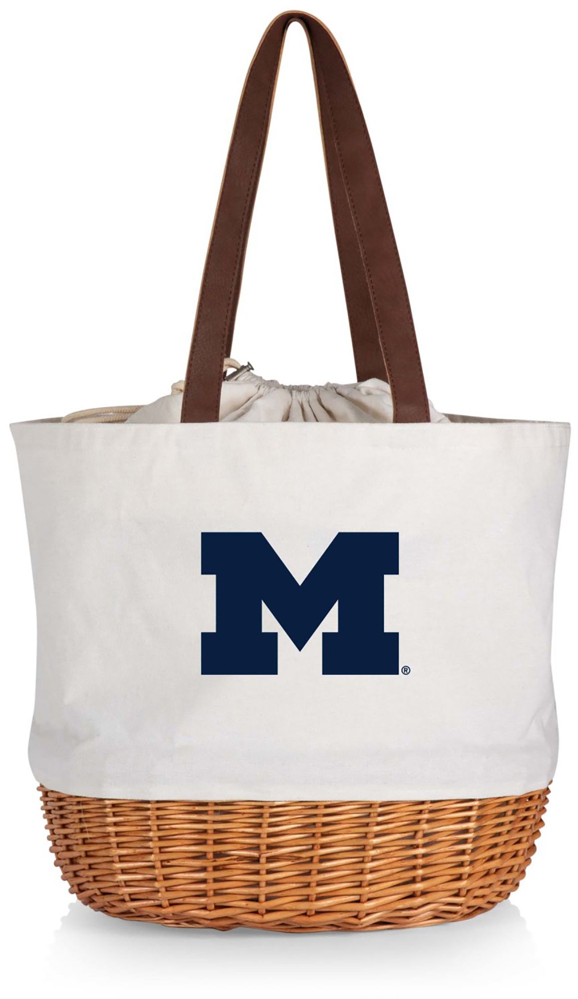 Picnic Time Michigan Wolverines Canvas and Willow Basket Bag product image