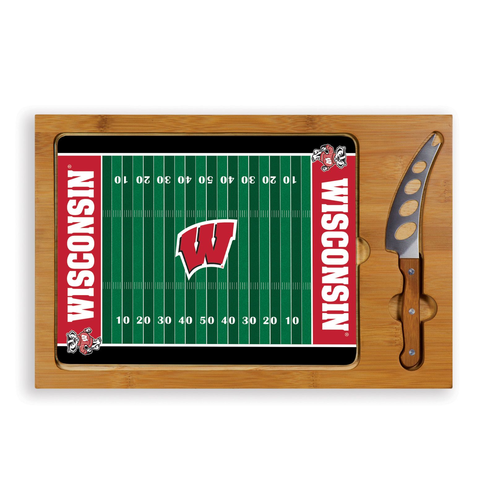 Picnic Time Wisconsin Badgers Glass Top Cutting Board Set product image