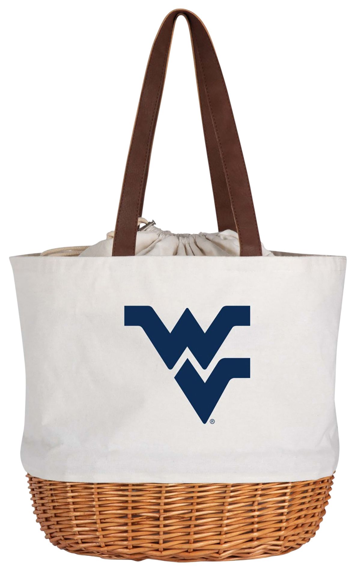 Picnic Time West Virginia Mountaineers Canvas and Willow Basket Bag product image
