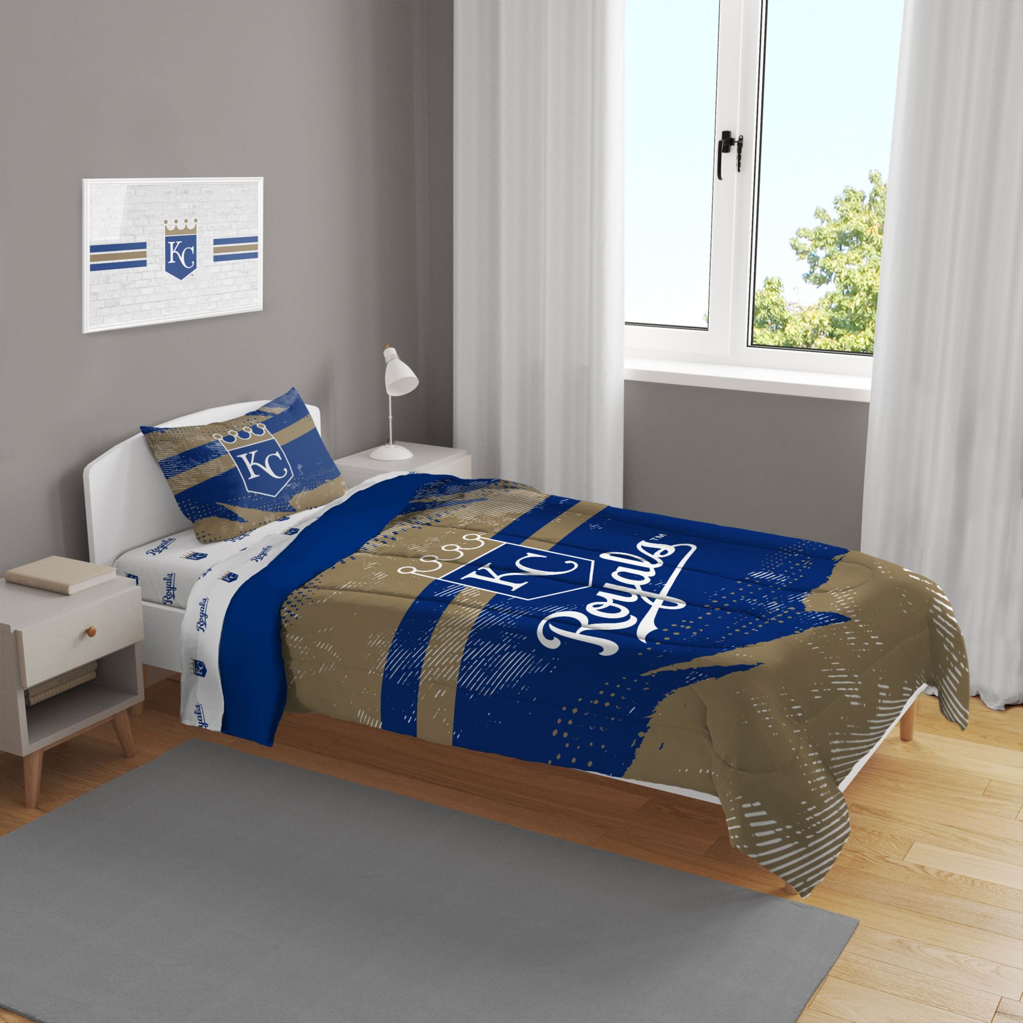 Pegasus Sports Kansas City Royals 4-Piece Twin Bedding Set