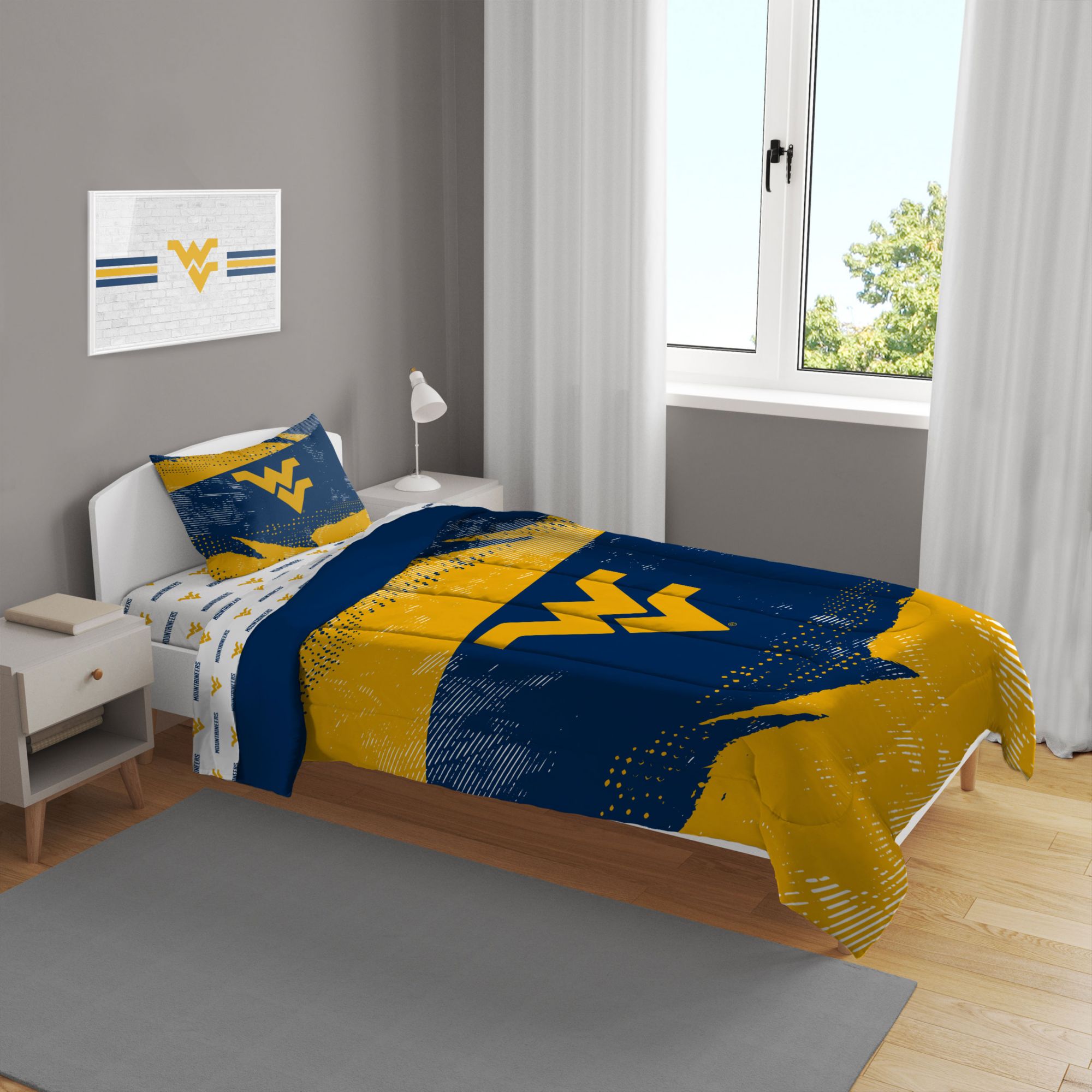 Pegasus Sports West Virginia Mountaineers 4-Piece Twin Bedding Set