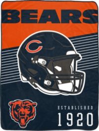 NFL Chicago Bears Helmet Stripes Flannel Fleece Blanket