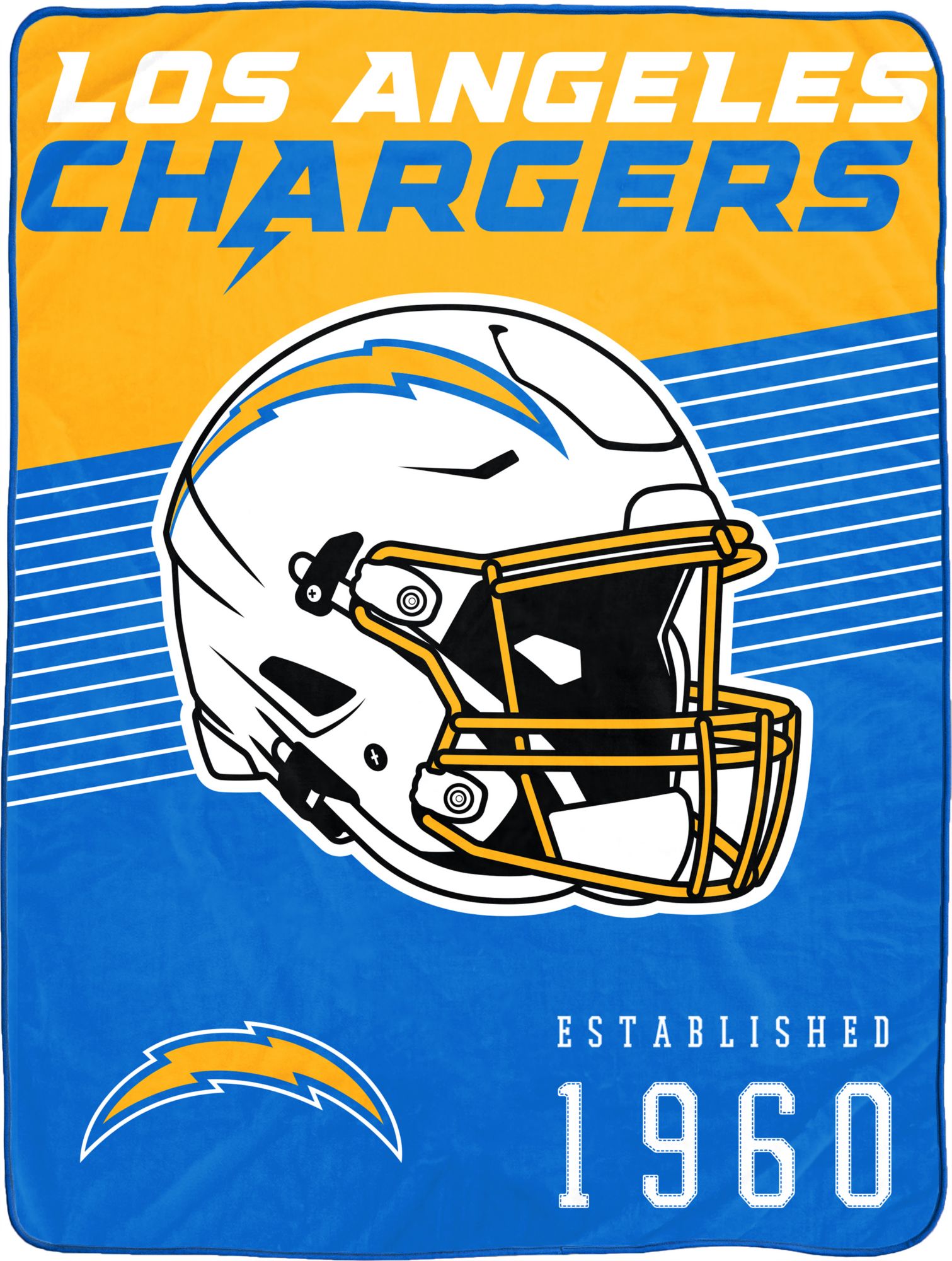 Pegasus Sports Los Angeles Chargers Helmet Stripes Blanket