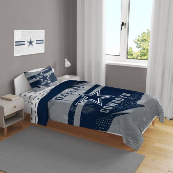 Dallas Cowboys Slanted Stripe 4-Piece Twin Bed Set