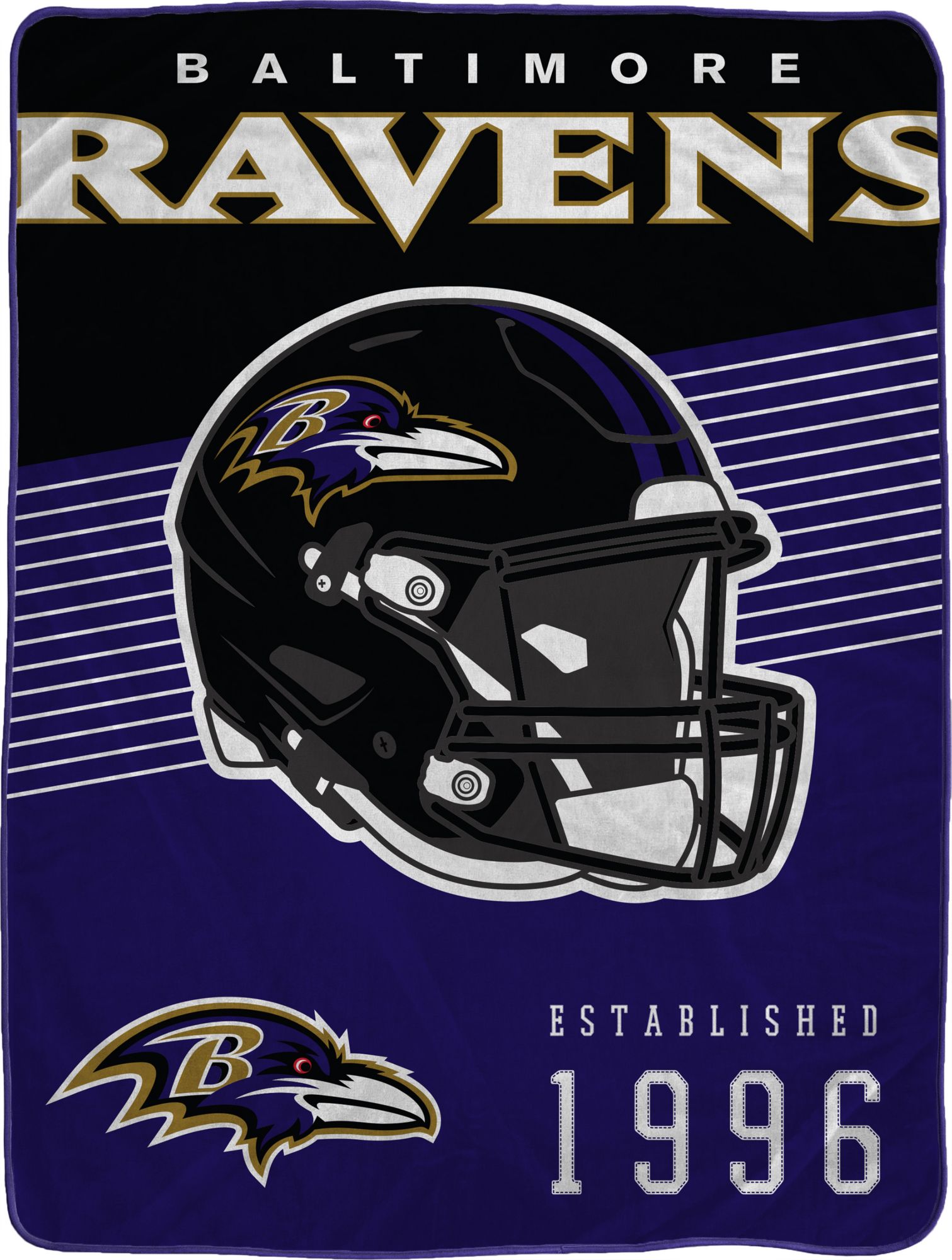 Pegasus Sports Baltimore Ravens Helmet Stripes Blanket