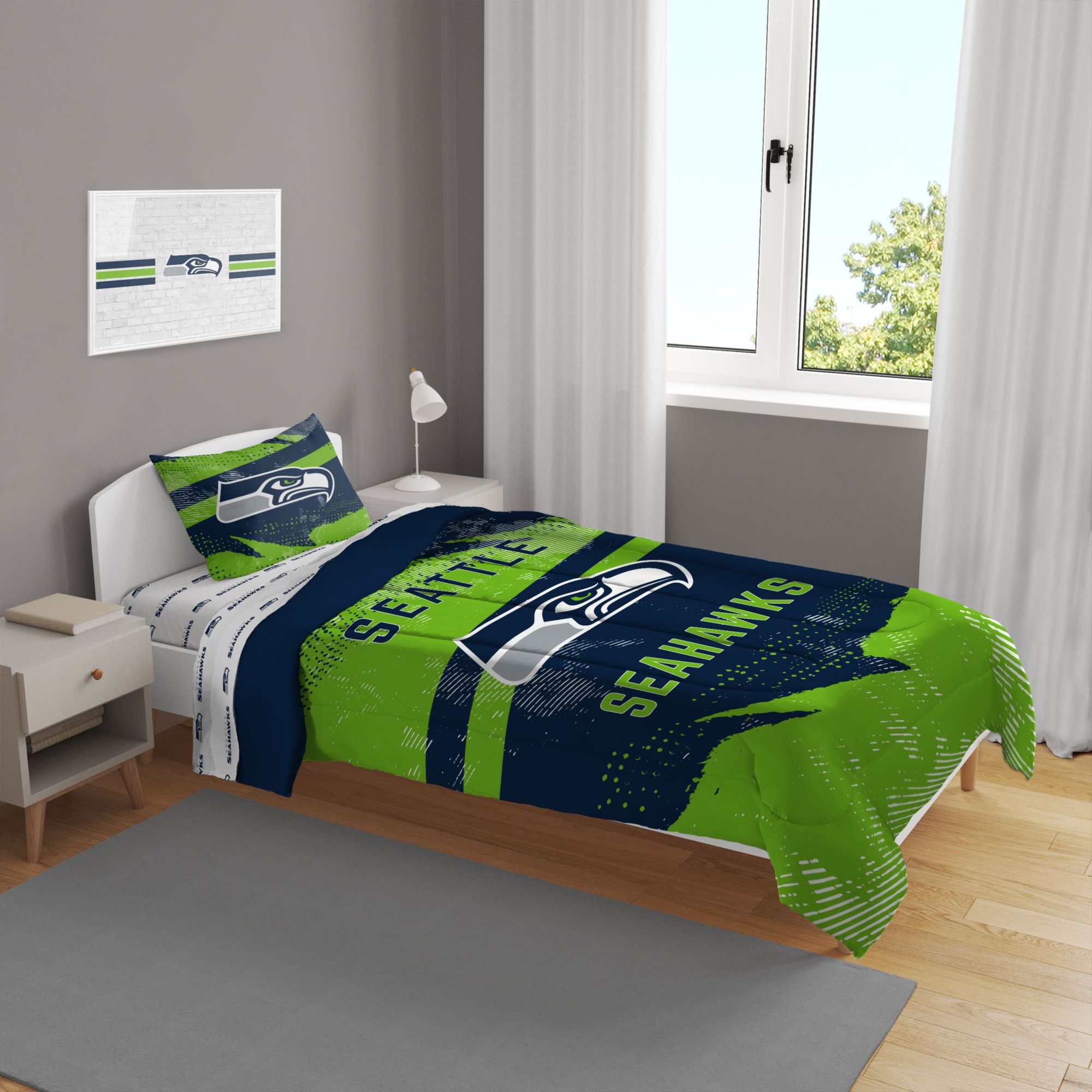 Pegasus Sports Seattle Seahawks 4-Piece Twin Bedding Set