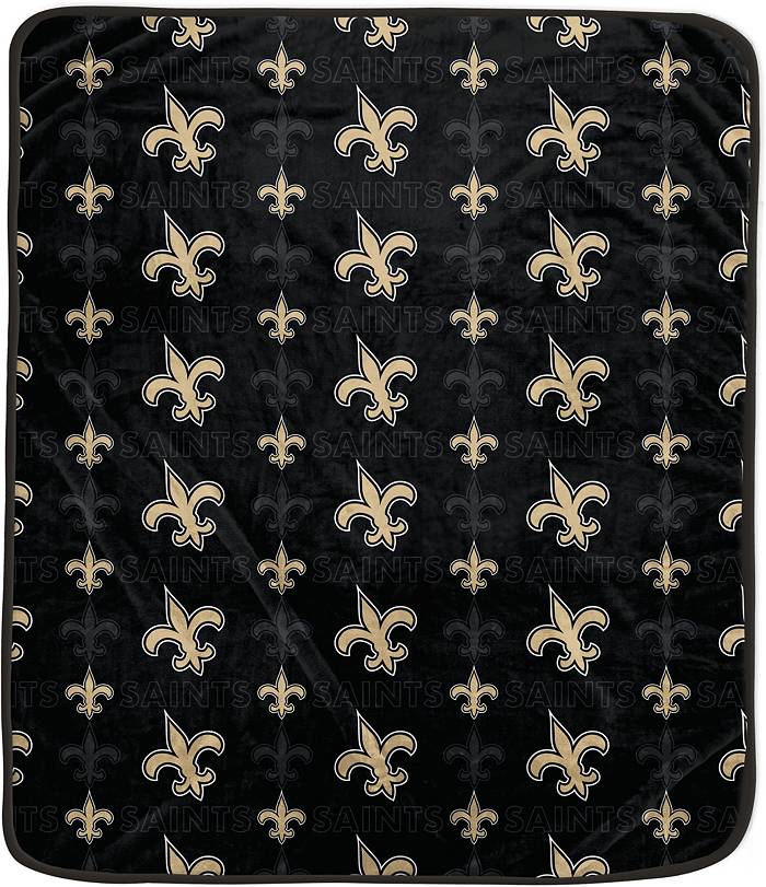 Pegasus Sports New Orleans Saints State Stripe Ultra Soft Blanket Black - Pro Licensed Novelty at Academy Sports