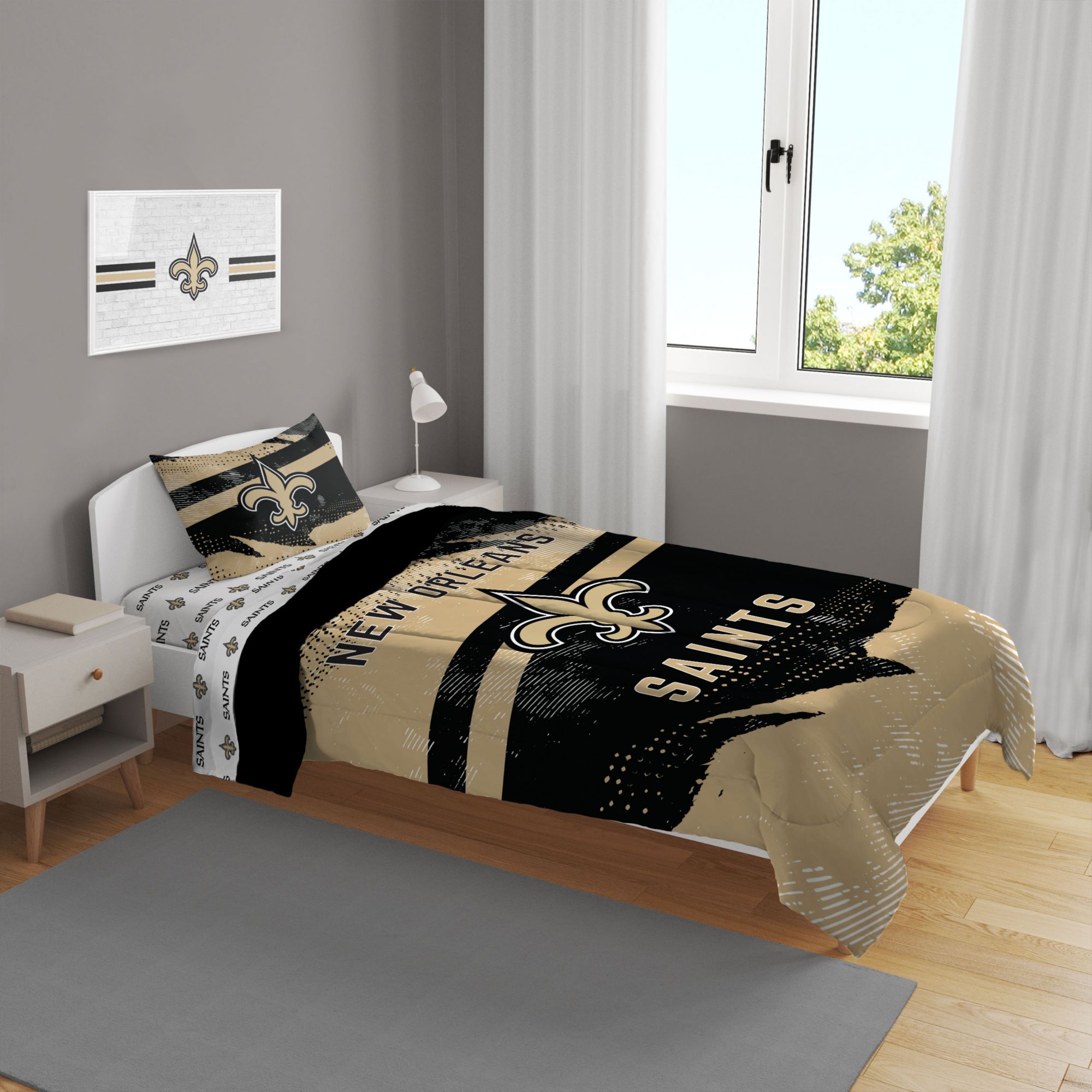 Pegasus Sports New Orleans Saints 4-Piece Twin Bedding Set