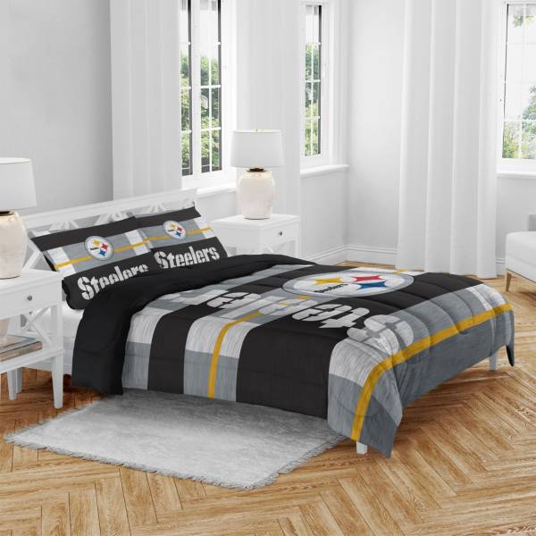 Cathay Sports Pittsburgh Steelers 3-Piece Black/Gold Full/Queen Comforter  Set in the Bedding Sets department at