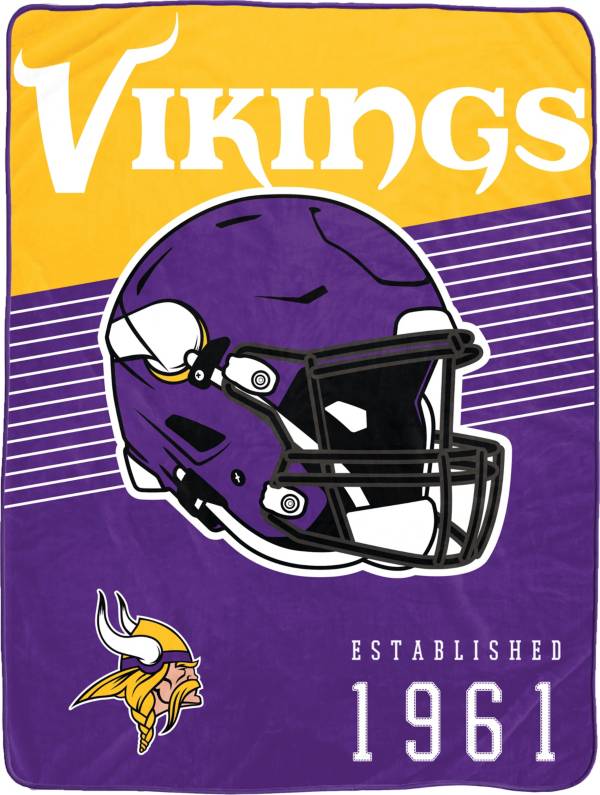 Nfl Minnesota Vikings Helmet Stripes Flannel Fleece Blanket : Target