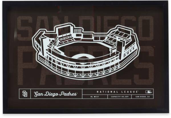 Open Road Brands San Diego Padres Brown Stadium Glass Framed Sign