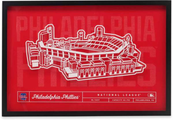 Open Road Brands Philadelphia Phillies Red Stadium Glass Framed Sign