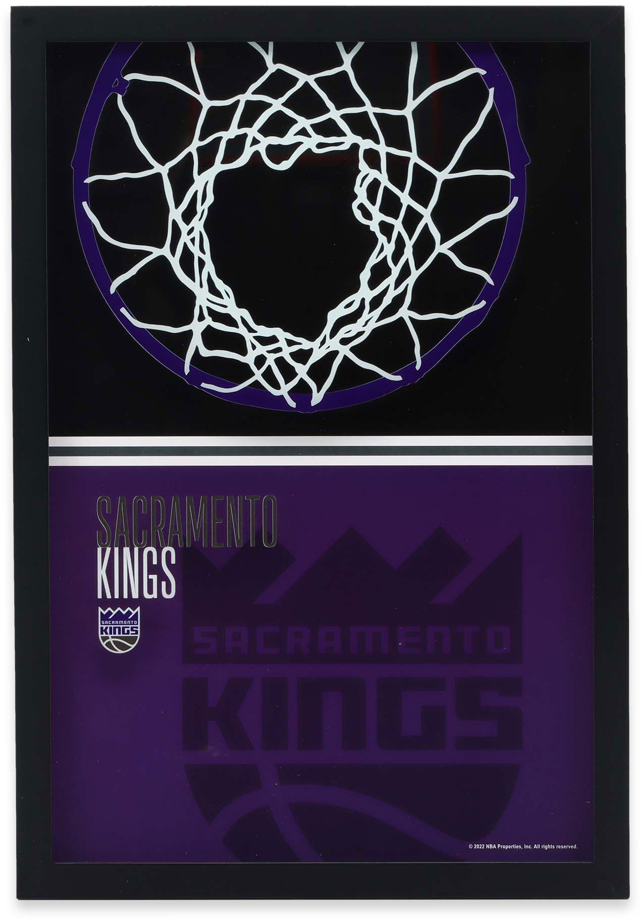 Open Road Sacramento Kings Printed Glass Sign