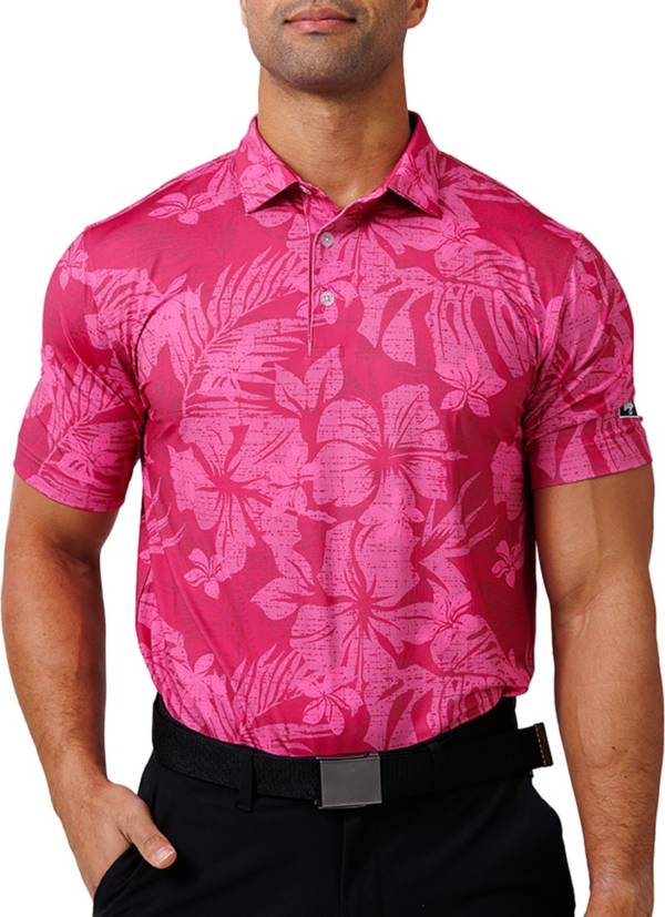 iTNHFP Mens Golf Polo Shirts Hawaiian Polka Dots and Hip Hop Father's Day  Collared Shirts Summer Pink Polo Shirt Shrink-Less with Button Athletic Fit