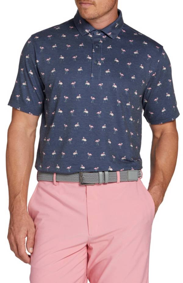 Walter Hagen Men's Clubhouse Flamingo Golf Polo