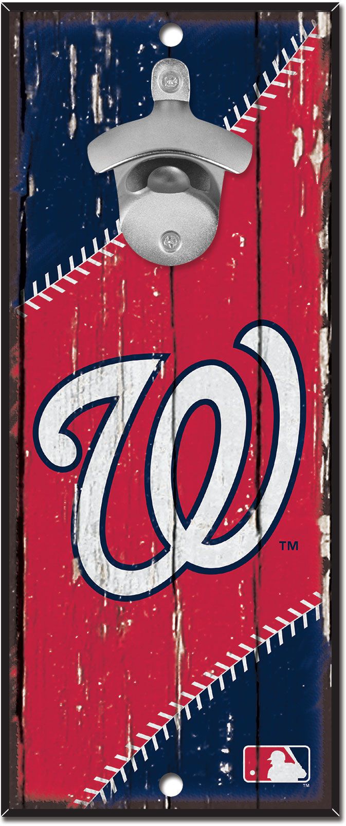 Wincraft MLB Washington Nationals Red 5x11 Wood Sign Bottle Opener