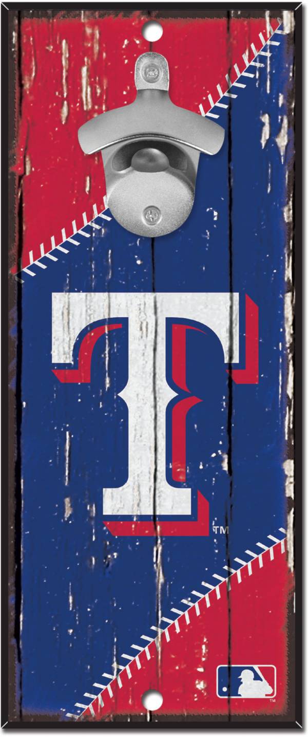 Wincraft MLB Texas Rangers Red 5x11 Wood Sign Bottle Opener product image
