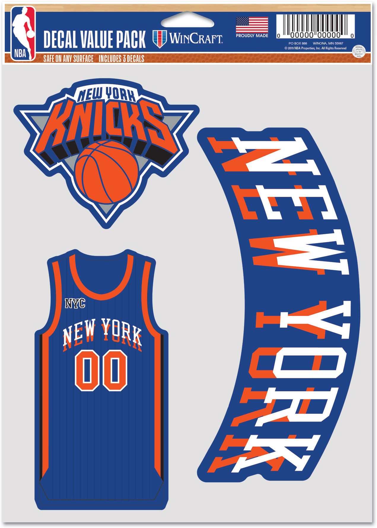 WinCraft 2023-24 City Edition New York Knicks 3pack Decal Stickers