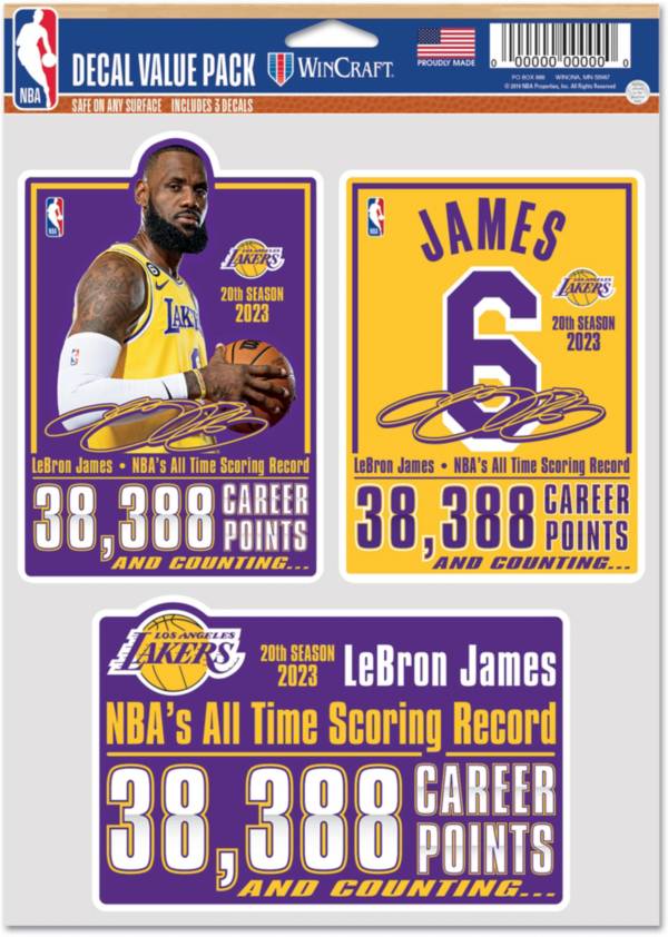 WinCraft NBA LeBron James All-Time Leading Scorer 3 Pack Decal product image