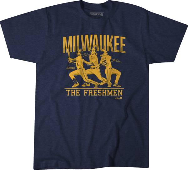 BreakingT Men's Milwaukee Brewers 'Freshmen' Navy Graphic T-Shirt product image