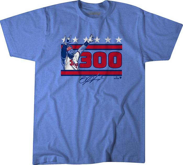 BreakingT Men's Philadelphia Phillies Bryce Harper Blue '300 Homeruns'  Graphic T-Shirt