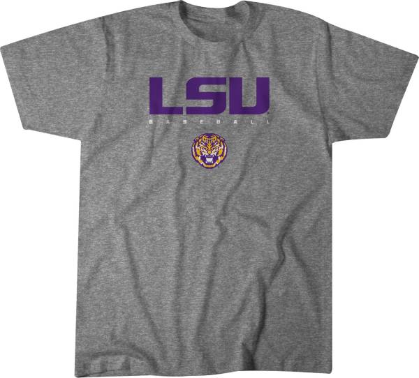 BreakingT LSU Tigers Grey Baseball T-Shirt product image