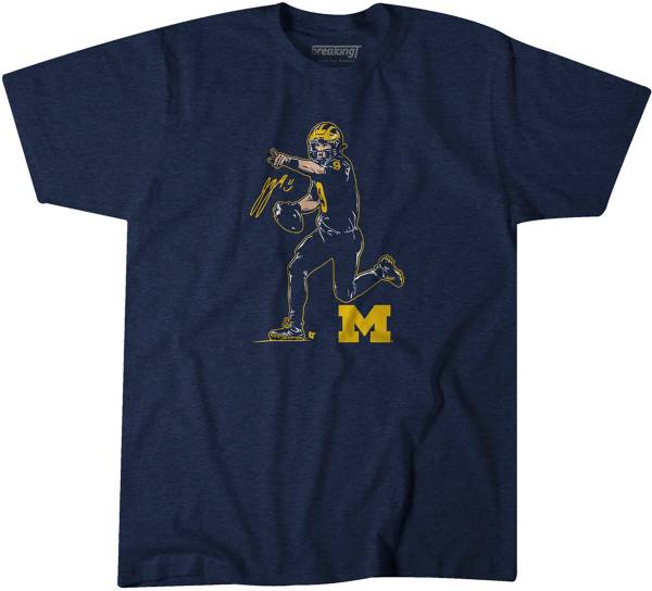 BreakingT Men s Michigan Wolverines Blue Blake Corum Savage T