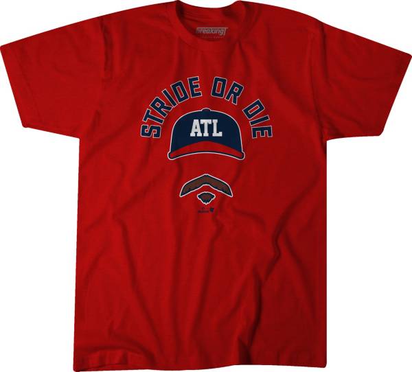 BreakingT Youth Atlanta Braves 'Stride or Die' Red Graphic T-Shirt