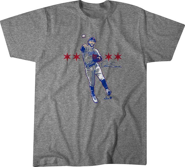 BreakingT Youth Chicago Cubs Dansby Swanson Gray Pose Graphic T-Shirt