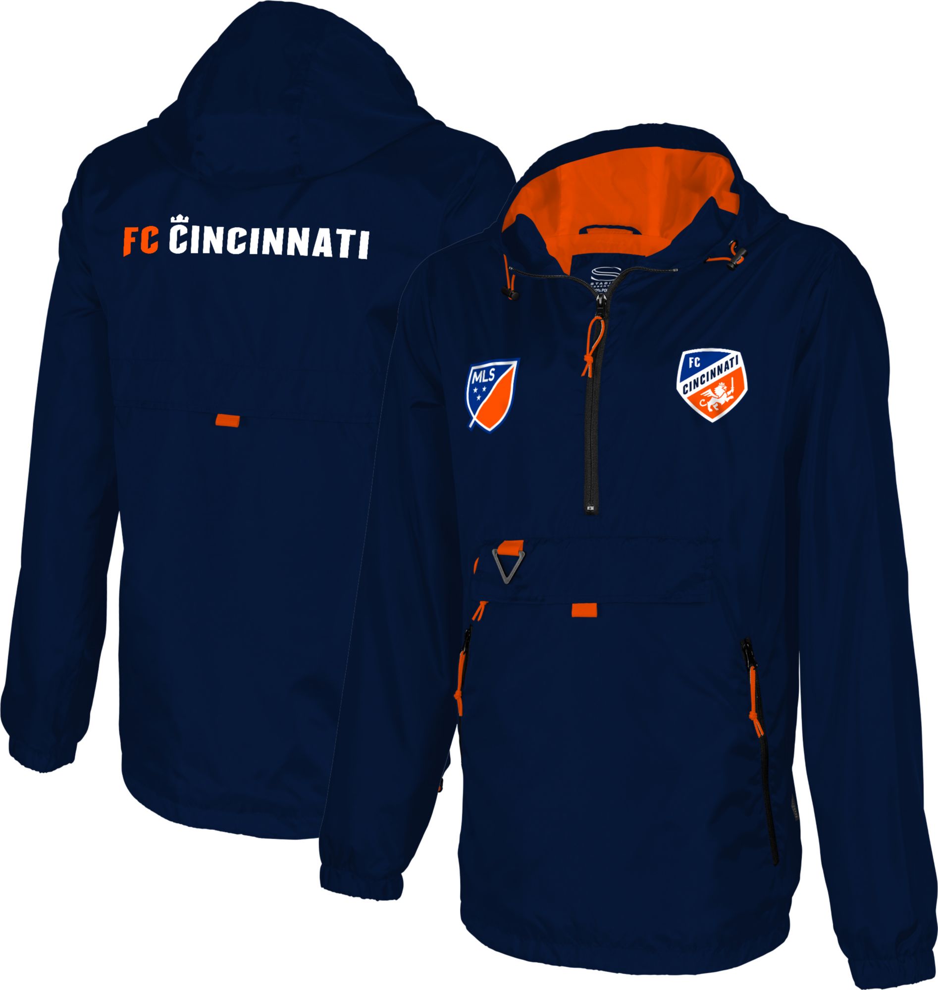 Stadium Essentials Men's FC Cincinnati Compete Navy Quarter-Zip Pullover Jacket product image