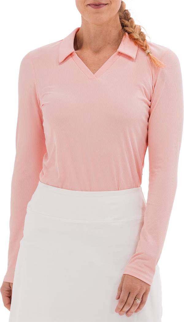 Foray Golf Women's V-Neck Ribbed Long Sleeve Golf Polo product image